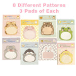 24 Pads Cute Animal Shaped Sticky Notes 8 Cute Patterns 3 Pads of Each Kawaii Self-Sticky Notes Memo Pad for School Office Home Kids Students Roommates Tab Gifts