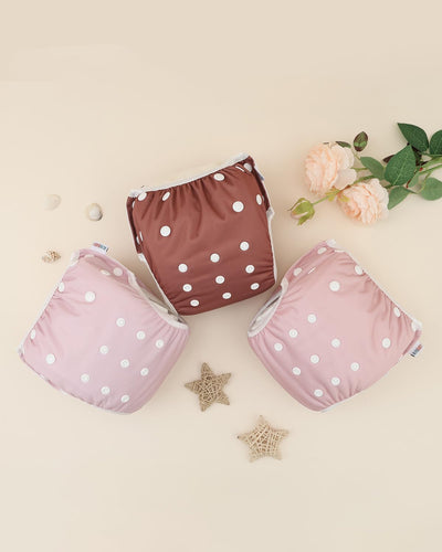 ALVABABY Swim Diapers 3pcs Baby & Toddler Snap One Size Reusable Adjustable Baby Boys' Swim Diapers for Swimming Lessons 3SWY74A