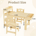 Acenova Kids Art Table and Chairs Set with Paper Roll and Storage, Wooden Craft Table with 2 Chairs, Kids Desk with Storage for Drawing Learning Reading, Toddler Activity Play Desk Classroom