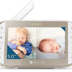 Motorola Nursery VM50G HD Wireless 2-Camera Video Baby Monitor, 5" Screen, 1000ft Range, 2-Way Audio, Pan/Tilt/Zoom, Split Screen, Night Vision