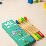 MeeRoh Kids Bamboo Toothbrush 4 Pack – Ultra Soft Bristles for Toddlers & Children Ages 3–8 – Kids Toothbrush Eco-Friendly Bamboo Handle – Multi-Color