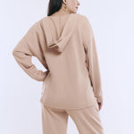 Motherhood Maternity Women's Long Sleeve V-Neck Scuba Pullover Nursing Hoodie, Brush, X-Large