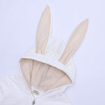 Simplee kids Animal Bunny Baby Easter Romper Long Ear Rabbit Hoodie Romper Jumpsuit with Zipper