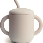 mushie 100% Silicone Training Cup & Straw for Toddlers | 6 Months+ (Whales)