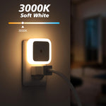 Sujeet 8-Pack Dusk to Dawn Nightlights - Warm White Plug-in Night Lights for Bedroom, Bathroom, Hallway