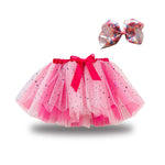 Girls Skirts Ruffled Casual Robe Mini Skirts High Waist Boho Swing Flare Dress Lightweight Flowy (Pink, 2-4 Years)