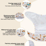 ALVABABY Baby Cloth Diapers 6 Pack with 12 Inserts Cloth Diaper Covers Adjustable Washable Reusable for Baby Girls and Boys 6DM134A