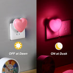 INZU Cute Night Light, Heart Night Light for Kids, LED Nightlight with Auto Dusk to Dawn Sensor, Nightlight Plug into Wall with Soft Warm Light for Bedroom, Nursery, Bathroom, Hallway (Pink)