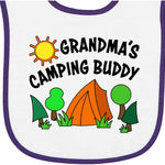 inktastic Grandma's Camping Buddy Baby Terry Cloth Bib