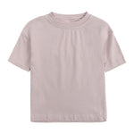 Toddler Baby Solid Basic T Shirts Cotton Short Sleeve Crewneck Tee Tops Boys Girls Casual Athletic (Khaki, 2-3 Years)