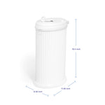 Ubbi Fluted Stainless Steel Diaper Pail, Odor Locking, No Special Bag Required, Award-Winning, Registry Must-Have, White