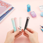 Demissle 4 Pcs Cute Mini Cat Paw Scissors, Stainless Steel Fun Cartoon Portable Pocket Small Folding Safety Scissors for Paper Cutting, Scrapbooking, Crafting