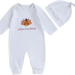 Ledy Champswiin 2Pcs Neutral Outfits Newborn Baby Boy Girl Pumpkin Romper Jumpsuit My 1st Halloween Clothes with Hat