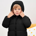 ANHDM Baby Boys Girls Thicken Winter Coat Toddler Fleece Warm Hooded Jacket Clothes, Black, 12-18 Months