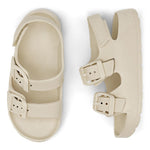 INMINPIN Toddler Boys Girls Buckle Sandals Comfort Open Toe Sandal with Adjustable Back Strap, Beige, 4 Toddler