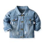 CM C&M WODRO Baby Boys Girls Denim Jacket Kids Toddler Button Down Jeans Jacket Top Coat Outerwear (Blue, 18-24 Months)
