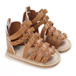 LAFEGEN Baby Boys Girls Summer Sandals 2 Straps Anti Slip Soft Sole Beach Infant Shoes Toddler First Walker Newborn Crib Shoes(3-18Months) 6-12 months infant 12 brown