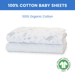 Delta Children Fitted Crib Sheets for Girls and Boys - 100% Organic Cotton Crib Sheet for Standard Crib and Toddler Mattresses - 28x52 Inch- GOTS Certified (Pack of 2), Sea Life