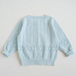 Baby Girls Cotton Cardigan Spring Autumn Thin Sweater Kids Long Sleeve Coat Top Sky Blue