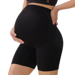 Momcozy Maternity Shapewear for Under Dresses, Anti-Chafing Mid-Thigh Pregnancy Underwear, Belly Support, Cotton Gusset Black
