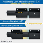Lumiadot Flip Gate Latch Lock with Padlock Hole, 1Pack, 3.5mm Heavy Duty Aluminum Alloy Adjustable Door Latch for Sliding Swing Open Gates, Outdoor, Wooden Fence, Barn, Shed, Garage, Yard