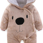 Fairy Baby Newborn Baby Snowsuit Bear Onesie Footie Romper Winter Thick Fleece Jumpsuit Infant Coat for Girls Boys 0-12M