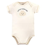 Touched by Nature Unisex Baby Organic Cotton Bodysuits, Fortune Cookie, 3-6 Months
