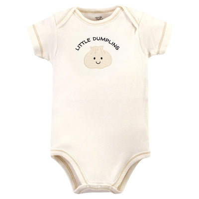 Touched by Nature Unisex Baby Organic Cotton Bodysuits, Fortune Cookie, 3-6 Months