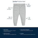 Onesies Brand Baby Boys 4 Pack Mix Match Newborn To 12m Pants, Heather Grey And Neutral, 6-9 Months US