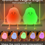 HAPPYBAG Cute Silicone Night Light for Kids,Dimmable Nursery Pear Lamps,Kawaii Room Decor Fruit Night Light Bedside Lamp for Baby and Toddler