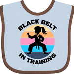 inktastic Girls Karate Black Belt in Training Baby Bib
