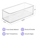Hudgan 4 Pcs Storage Container Breastmilk for Fridge, Clear Organizer Bins for Milk Bags, Plastic Storage Bins for Freezer, Pantry, Bottles Bathroom, Vanity, Drawer and Yogurts