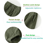 Feidoog Toddler Baby Boys 2 Pack Sweatpants Solid Cotton Elastic Waist Trousers Active Jogger Pants,Green+Coffee,2-3T