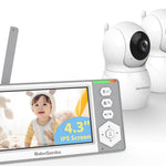 Baby Monitor with Camera and Audio, 3.2'' IPS Portable Baby Monitor No WiFi with 1000ft Long Range, Remote Pan-Tilt Video Baby Monitor, Infrared Night Vision, ECO Mode, Powerful Battery