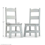 Melissa & Doug Wooden Chairs, Set of 2 - Gray Furniture for Playroom - Kids Wooden Chairs, Children's Wooden Playroom Furniture