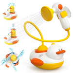 Duckie Baby Bath Shower Head, Toddler Bath Toys for Kids Ages 1-3, Baby Shower Head for Bathtub with Three Squirting Ducks, Birthday Gift for Toddler Boys Girls