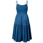 GINKANA Maternity Spaghetti Strap Dresses Solid Women's Sleeveless Cami Dress Knee Length Summer Baby Shower Dress, Teal, XL