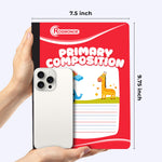 Rosmonde Composition Notebook 5 Pack, Grades K-2 Primary Ruled, 200 Pages (100 Sheets), Draw and Write Journal, 9-3/4" x 7-1/2", Primary Composition Notebooks, Hard Cover, Assorted Colors