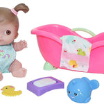 JC Toys Lil Cutesies 8.5" All Vinyl Baby Doll | Posable and Washable | Removable Outfit | Lulu- Blue Eyes Ages 2+