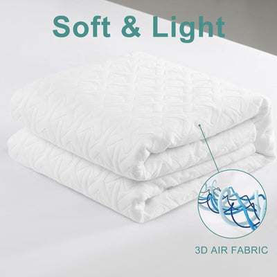 MERITLIFE Premium 100% Waterproof King Size Mattress Protector Cooling King Mattress Pad Cover Breathable Deep Pocket Topper Protection Machine Washable Noiseless Quiet (White,King 78"x80")