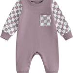 BeQeuewll Newborn Baby Boy Mardi Gras Outfit Infant Sweatshirt Jumpsuit Rompers Babys Spring Carnival Clothes