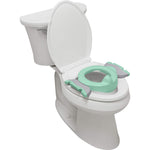 Kalencom Potette Plus Premium 2 in 1 Travel Potty and Toilet Seat Trainer Ring with Built in Pee Guard and Easy-Grip Handles (Teal/Gray)