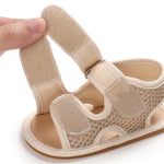 Timatego Baby Boys Girls Sandals Non Slip Soft Sole Outdoor Athletic Shoes Infant Toddler First Walker Crib Summer Shoes 3-18 Months, 04 Khaki, Baby Sandals 3-6 Months Infant