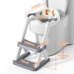 Potty Training Seat, SKYROKU 8868 Upgrade Toddler Toilet Seat for Kids Boys Girls, 2 in 1 Potty Training Toilet, Splash Guard Anti-Slip Pad Step Stool,New Sector-Shape Stabilized Base (Grey)