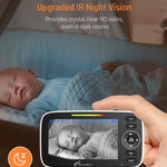 iFamily Split Screen Baby Monitor, Large Display Video Baby Monitor with 2 Cameras and Audio, Long Range, Remote pan tilt, Night Vision, Temperature Sensor, 2 Way Talk, Feeding Clock and lullabies.