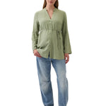 GAP Womens Maternity Linen Button Down Top New Off White XXL