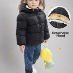 Yimoon Toddler Boys Girls Winter Coat Fleece Thicken Hooded Warm Puffer Jacket Outwear