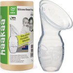 Haakaa silicone breast pump with packaging on a white background