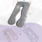 Meiz Pregnancy Pillow, U Shaped Pregnancy Body Pillow with Zipper Removable Cover (Gray- Velvet)