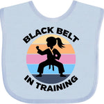 inktastic Girls Karate Black Belt in Training Baby Bib
